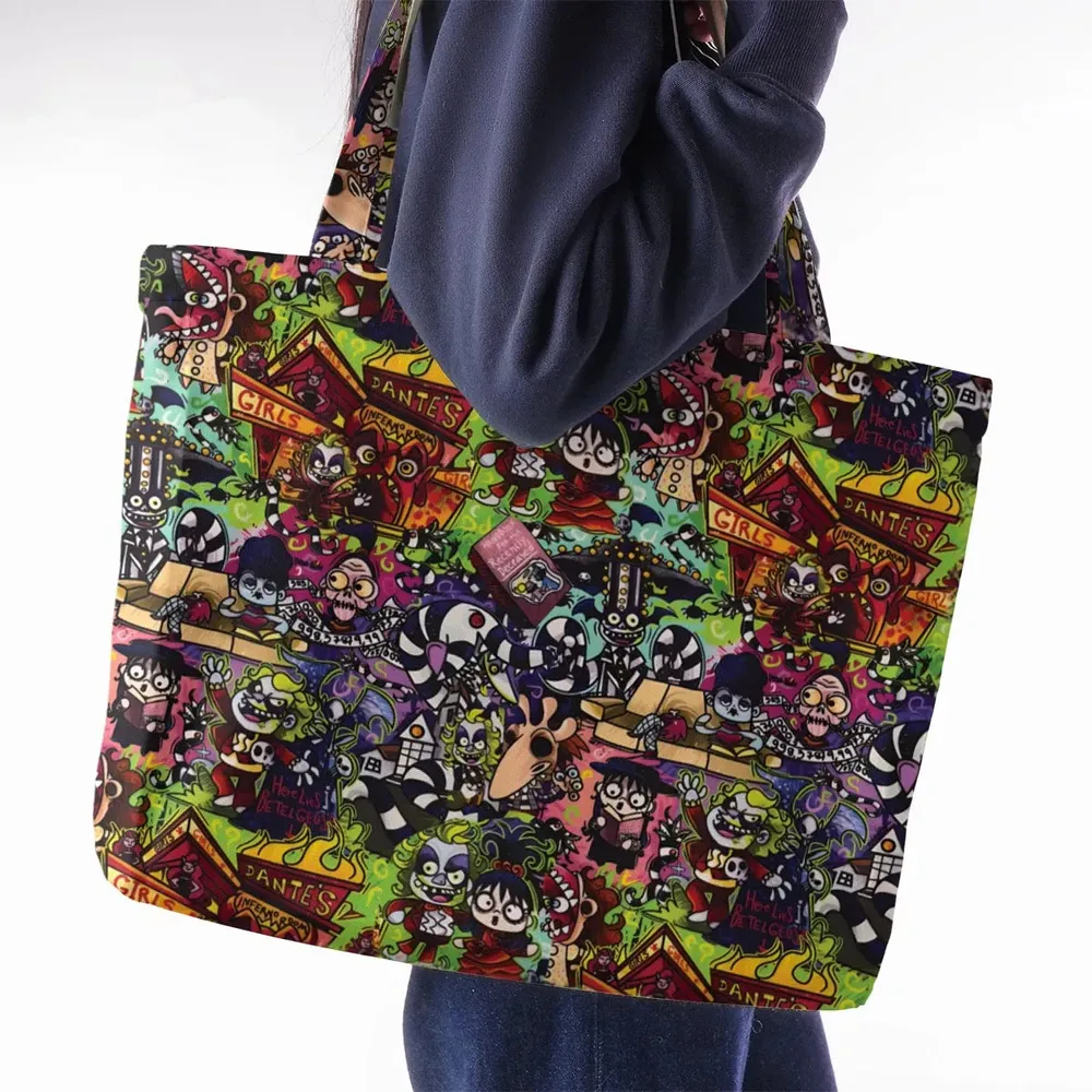 Spooky Chic Beetlejuice Large Tote Bag - 2