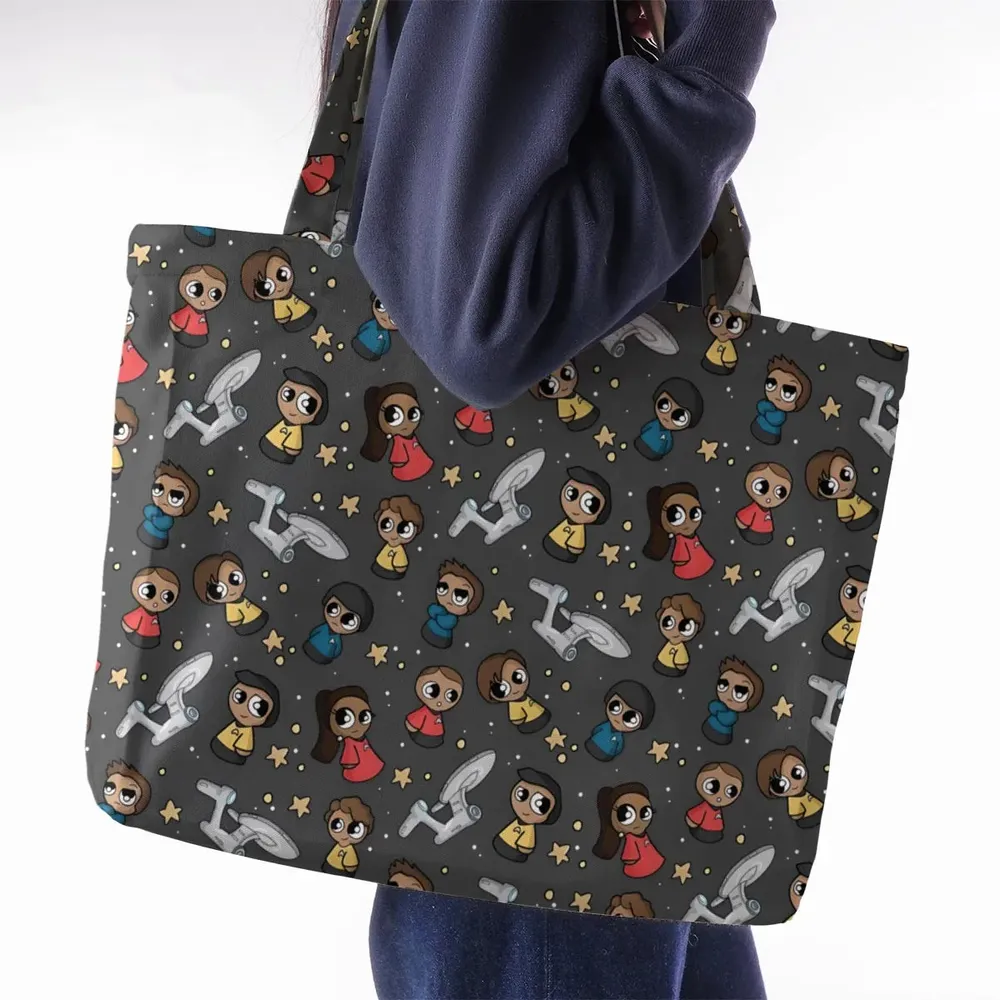 Cute Space Star Trek Large Tote Bag - 2