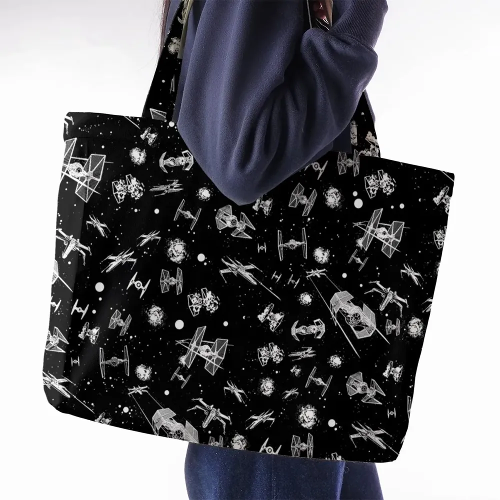 Space Ship Battle Star Wars Large Tote Bag - 2