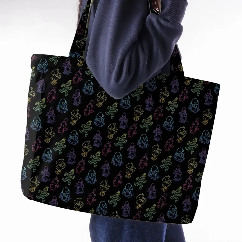 From Chocobos To Cactuars Final Fantasy Large Tote Bag - 2