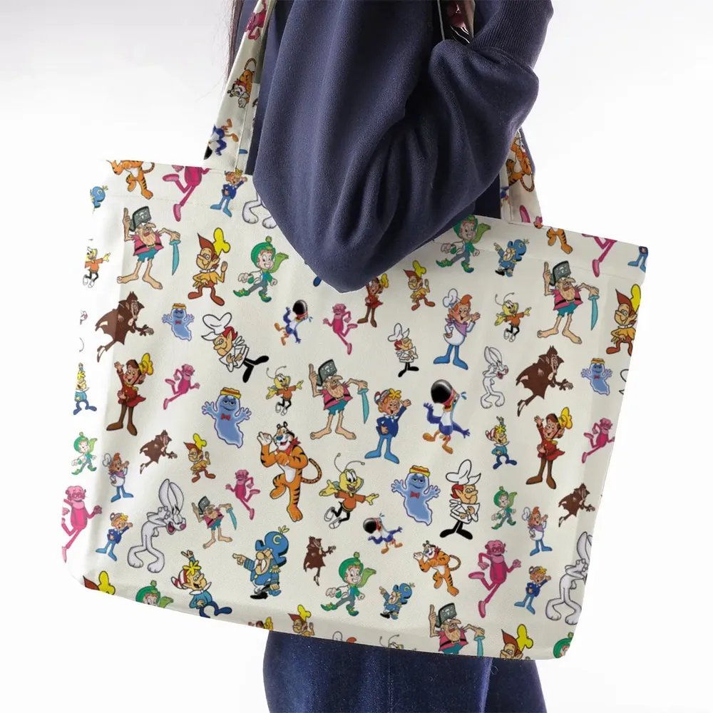 80s 90s Commercial Mascot Cereal Large Tote Bag - 2