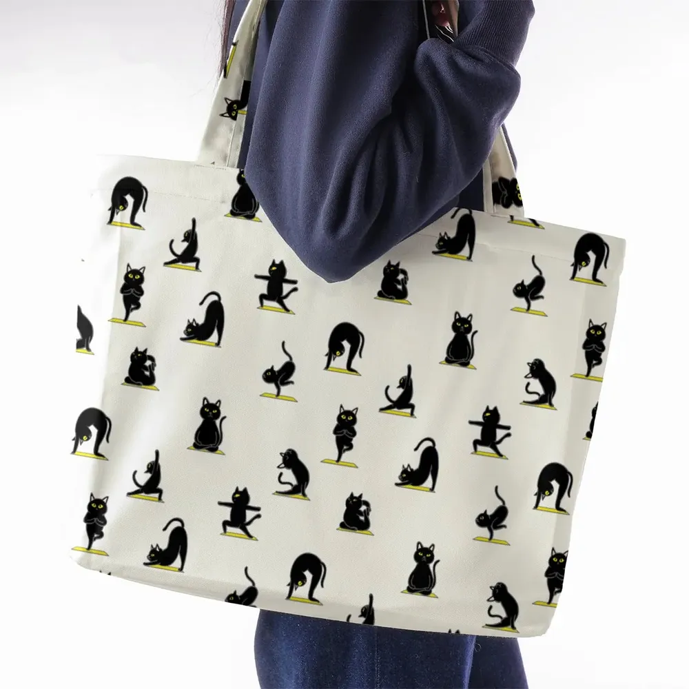 Bombay Cat Yoga Pattern Large Tote Bag - 2