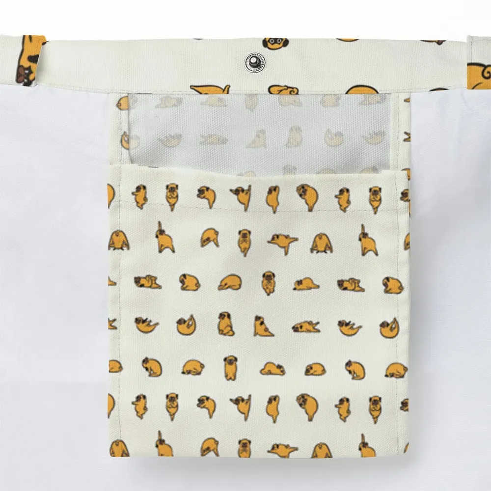 Pug Hot Yoga Pattern Large Tote Bag - 3