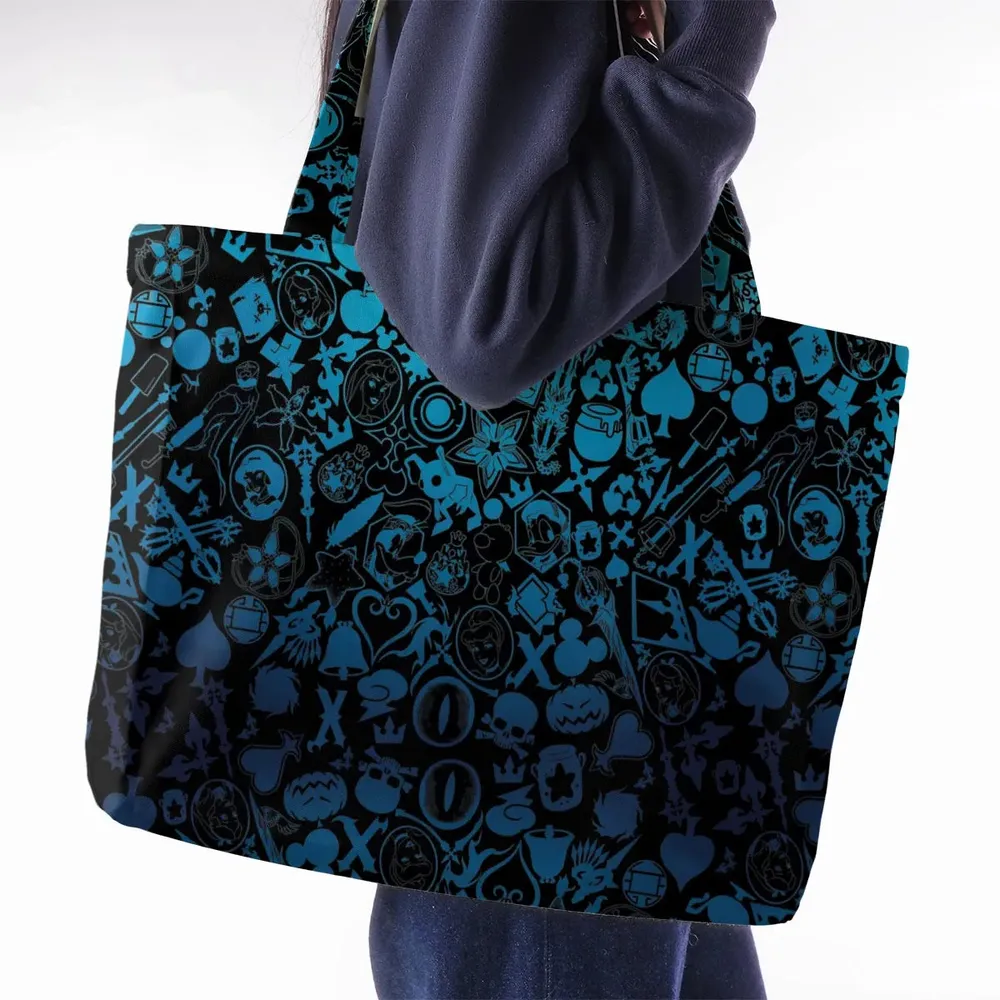 Blue Key Heart Kingdom Hearts Large Tote Bag - 2