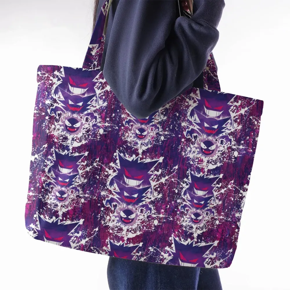 Ghostly Evolution Ghastly Haunter Gengar Pokemon Large Tote Bag - 2