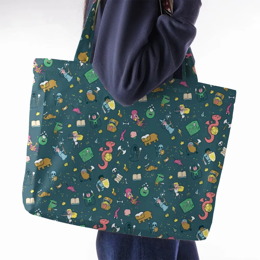 Cute Doodle Dungeons Large Tote Bag - 2
