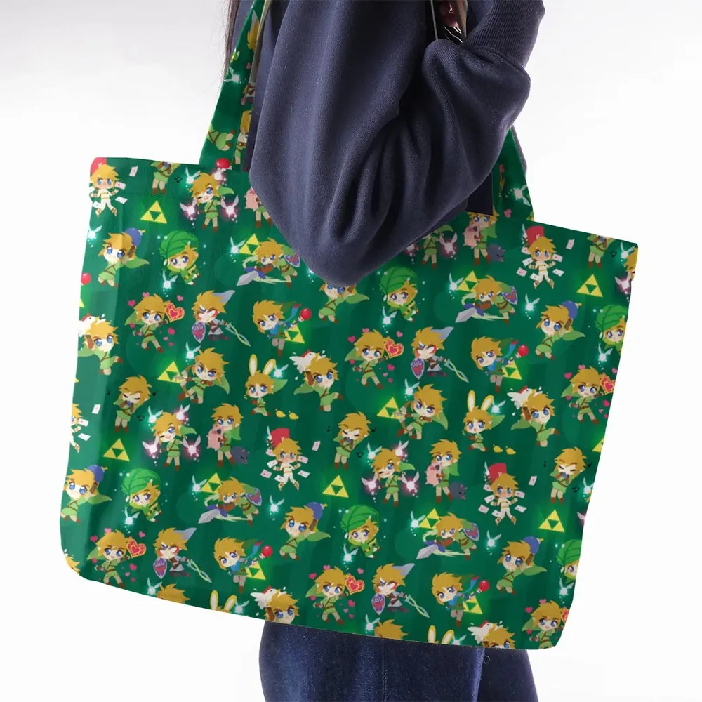 Cute Link Posing The Legend Of Zelda Large Tote Bag - 2