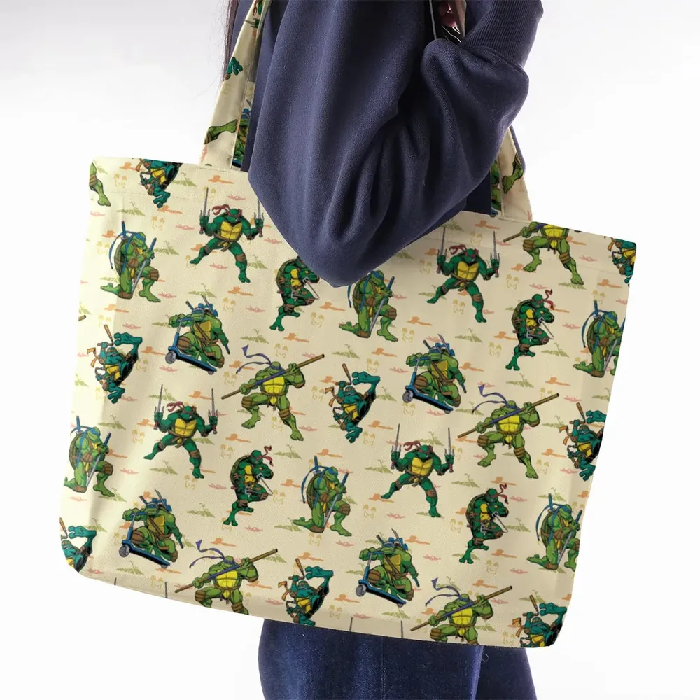 TMNT Characters Weapon Pattern Large Tote Bag - 2