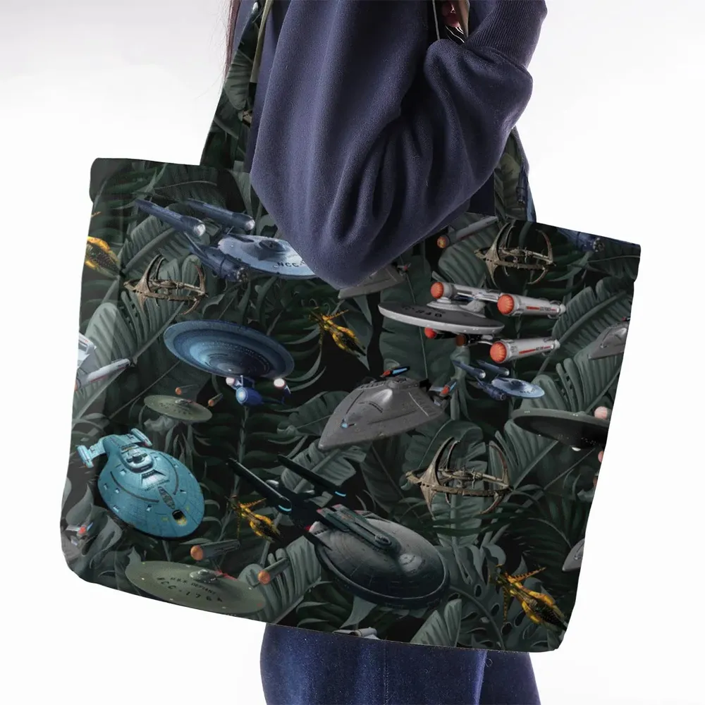 Star Trek Spaceship Pattern Large Tote Bag - 2