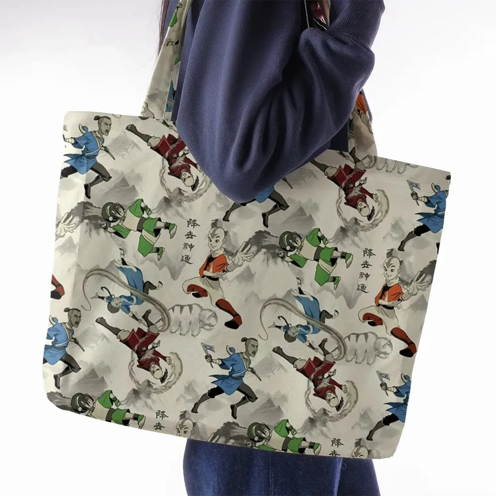 Aang Katara Toph Beifong Sokka Avatar The Last Airbender Large Tote Bag - 2