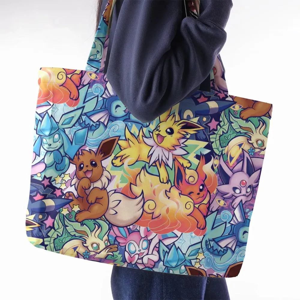 Evolutionary line of Eevee Pokemon Large Tote Bag - 2