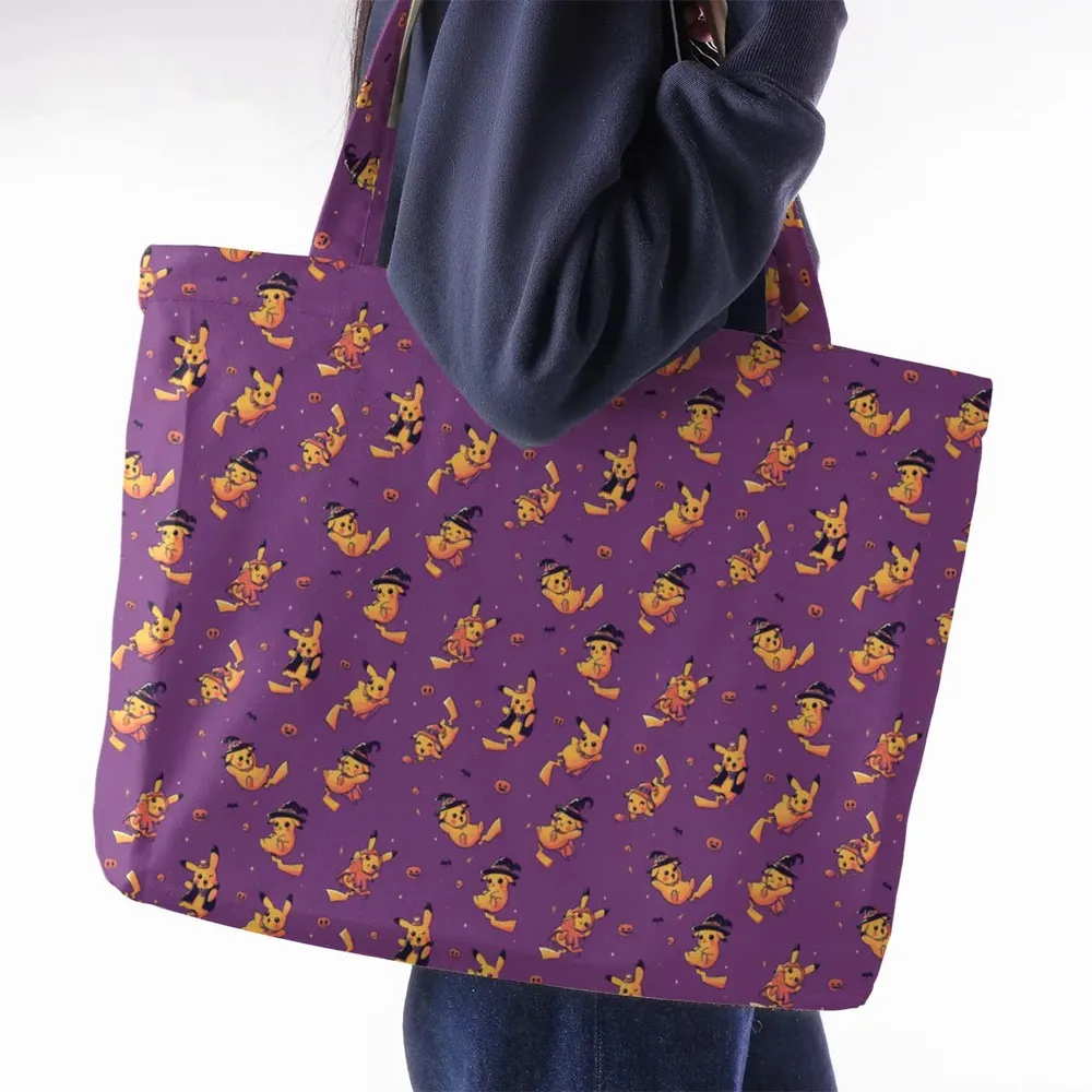Electric Halloween Cute Pikachu Pattern Large Tote Bag - 2
