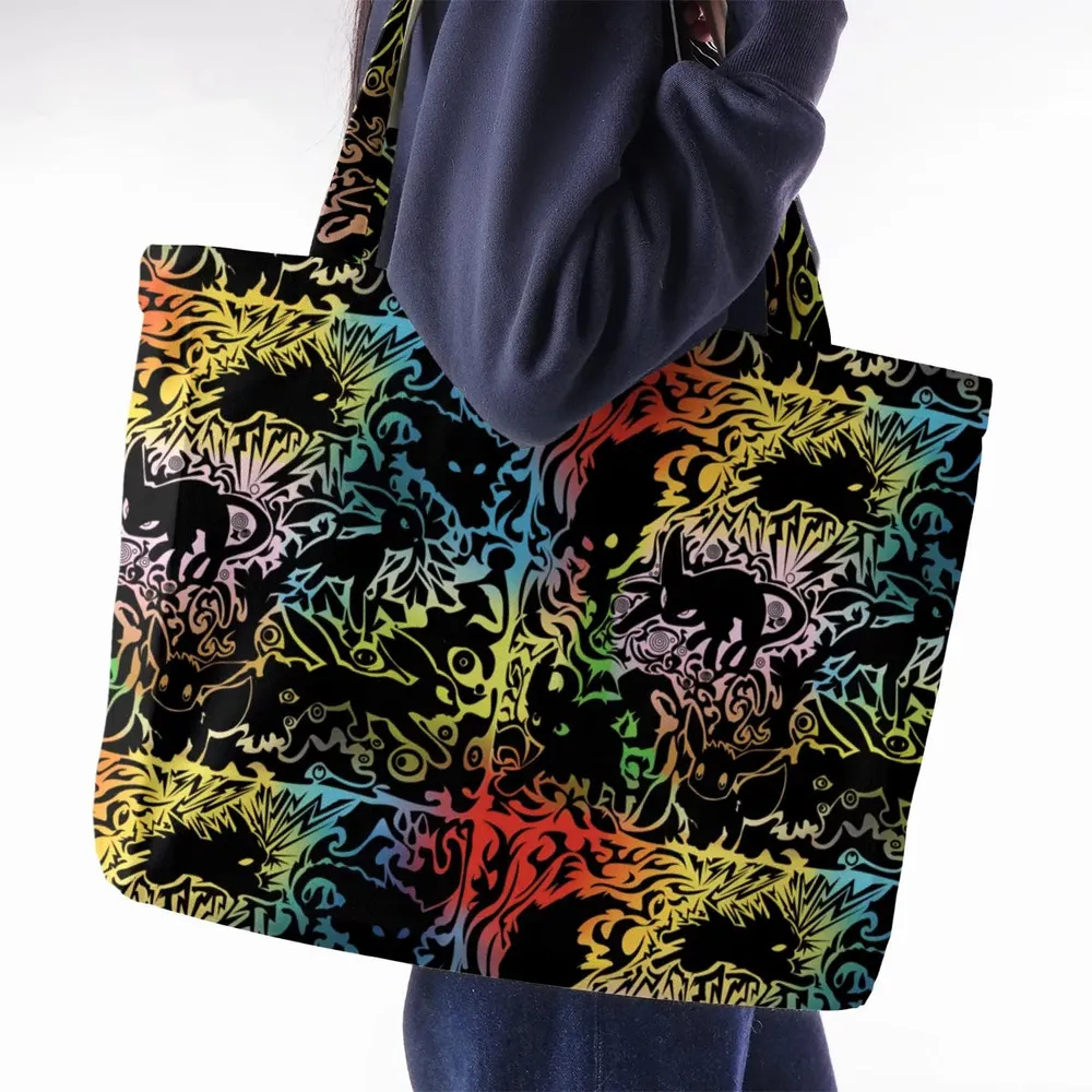 Eevee Pokemon Black Large Tote Bag - 2