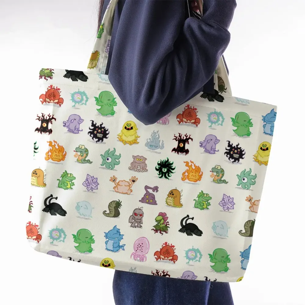 Cute Monsters H. P. Lovecraft Large Tote Bag - 2