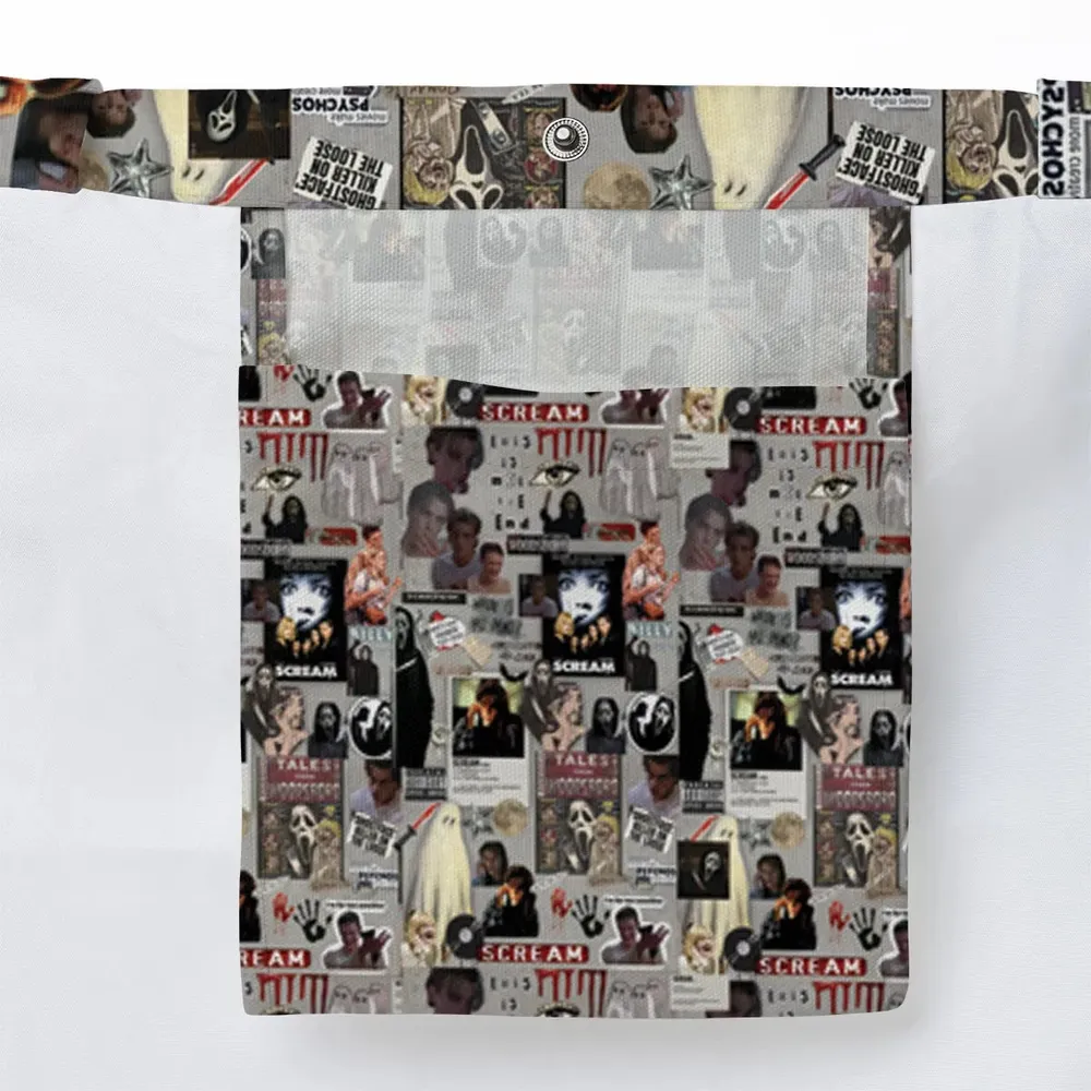 Crime Scene Scream Aesthetic Pattern Large Tote Bag - 3