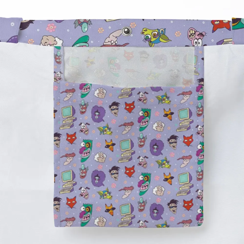 Courage the Cowardly Dog Characters Pattern Large Tote Bag - 3