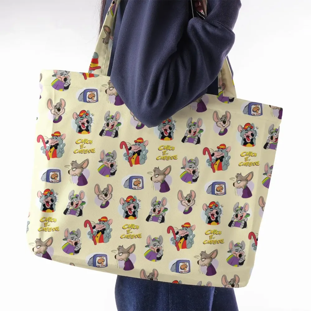 Chuck E. Cheese Pattern Large Tote Bag - 2
