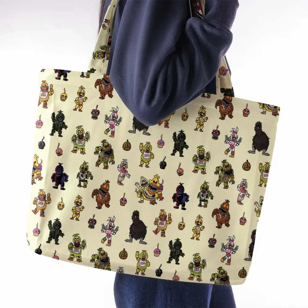 Chica Chicken Five Nights at Freddy's Pattern Large Tote Bag - 2