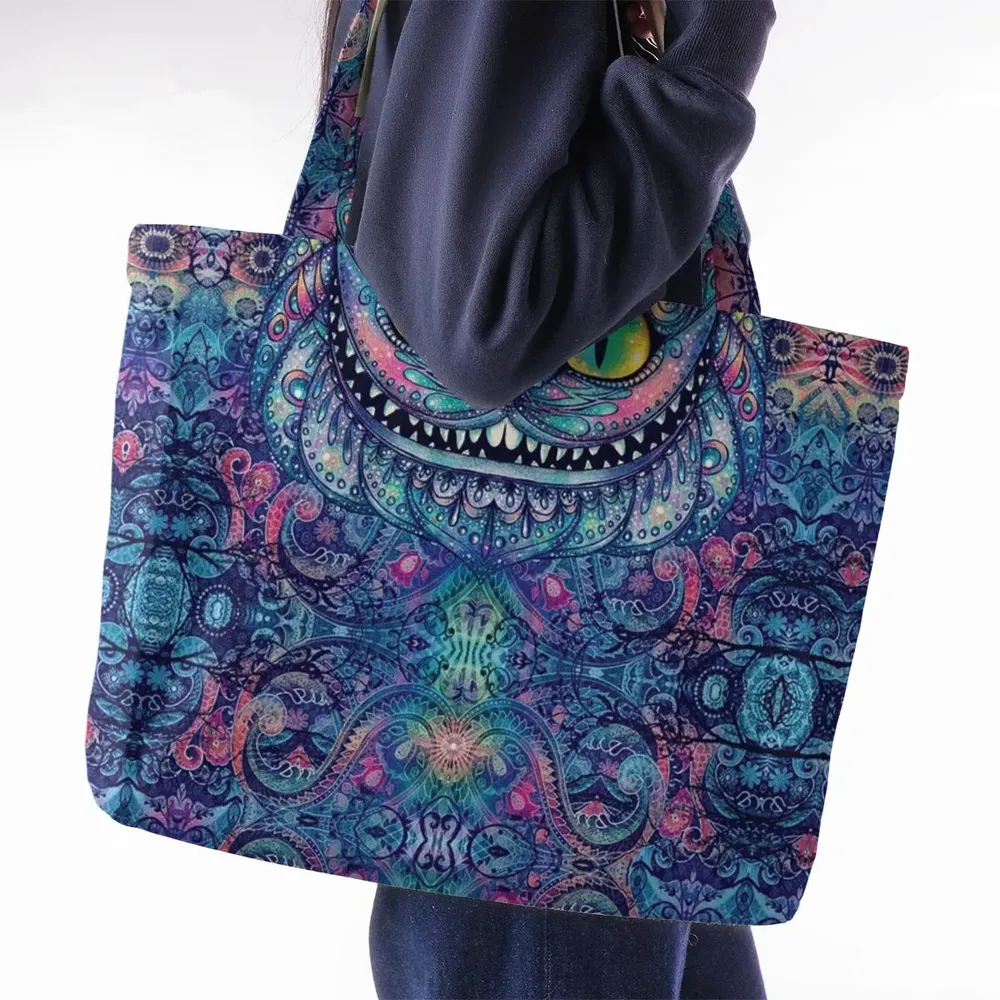 Cheshire Cat Alice In Wonderland Large Tote Bag - 2