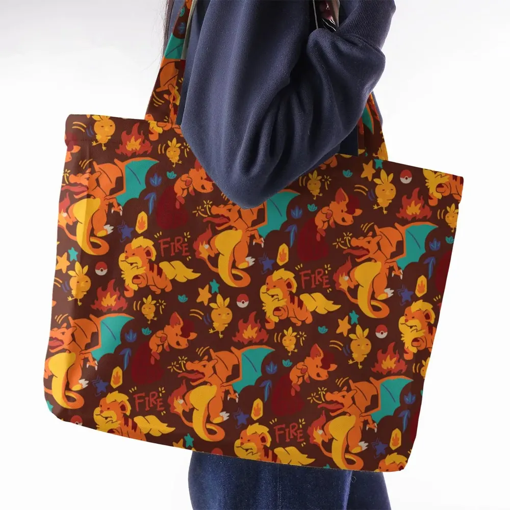 Charizard Arcanine Torchic Fire Pokemon Large Tote Bag - 2