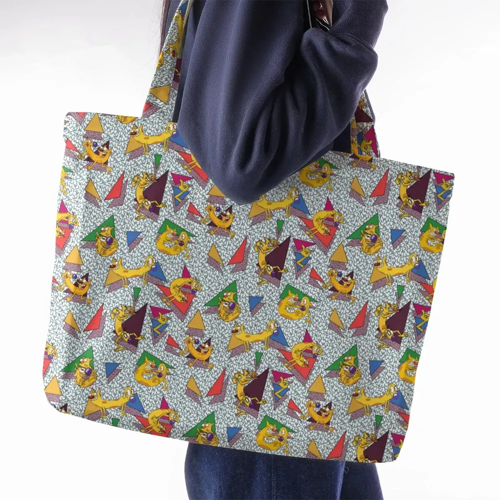 Catdog 90s Cartoon Pattern Large Tote Bag - 2