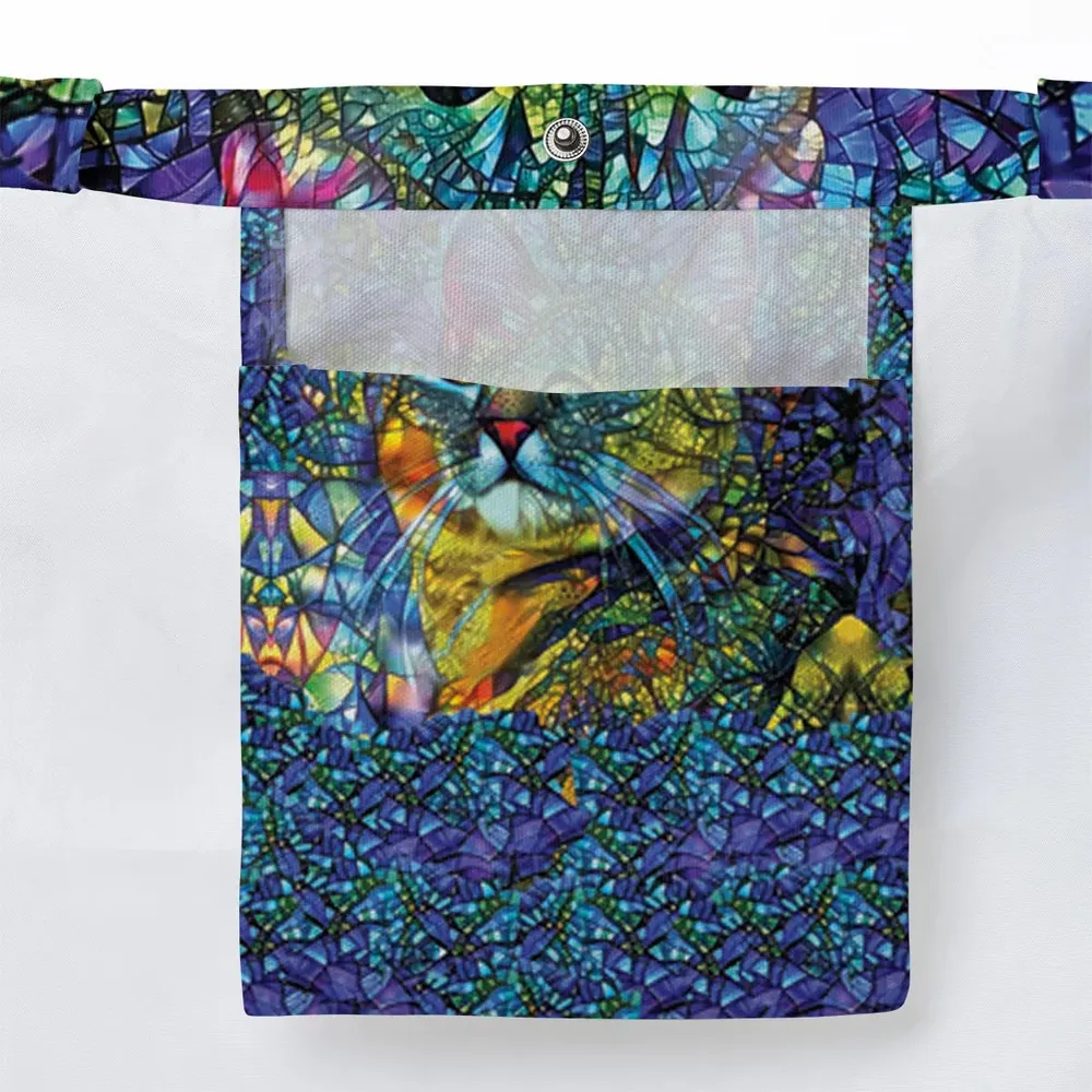 Cat Stained Glass Large Tote Bag - 3