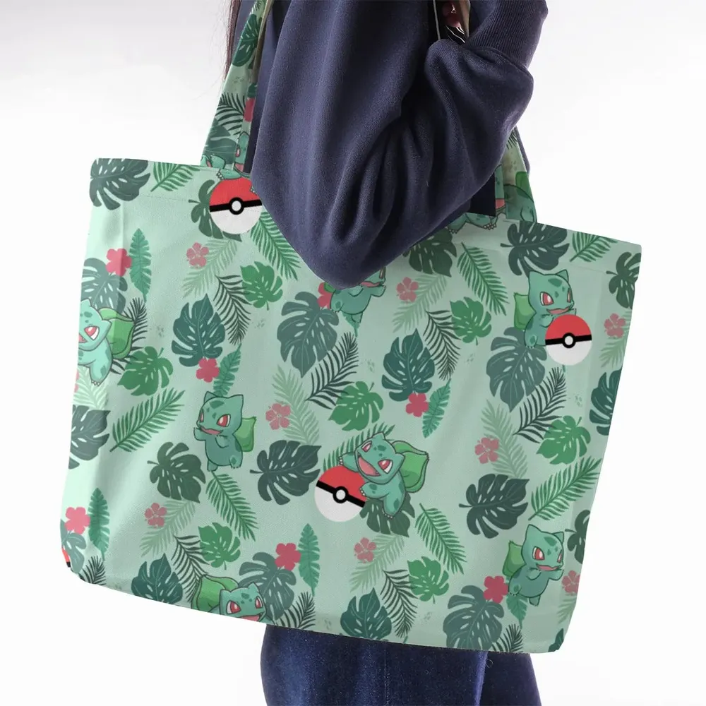 Bulbasaur Pokemon Pattern Large Tote Bag - 2
