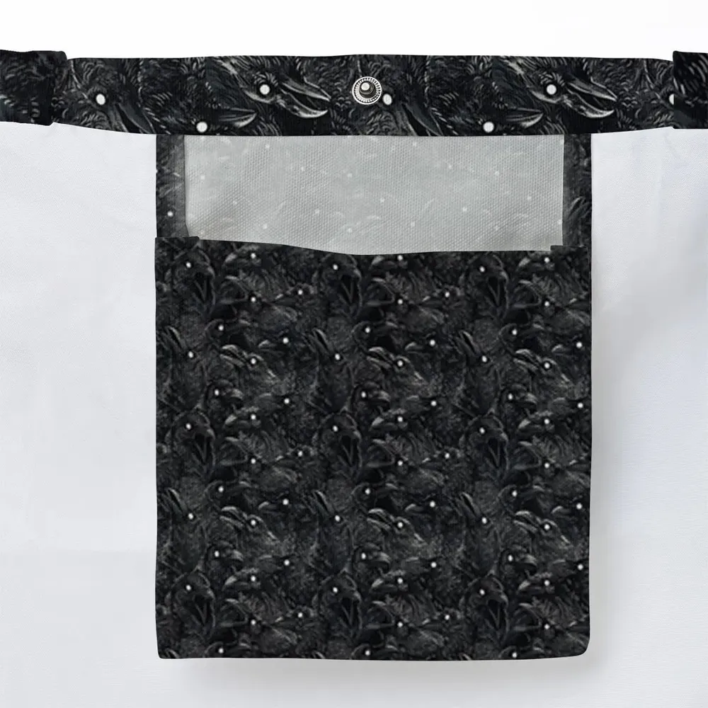 Black Raven Pattern Large Tote Bag - 3