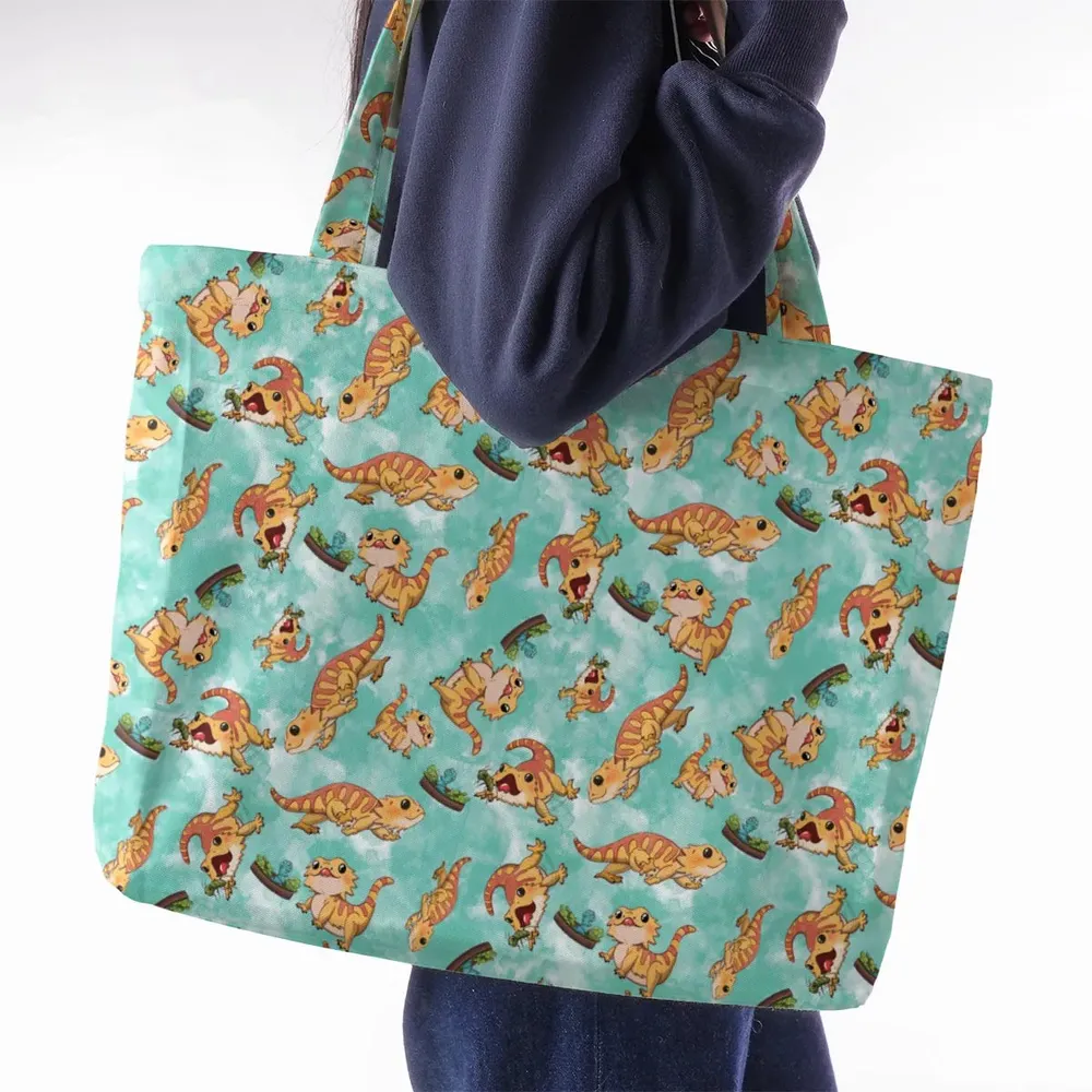 Bearded Dragon Pattern Large Tote Bag - 2