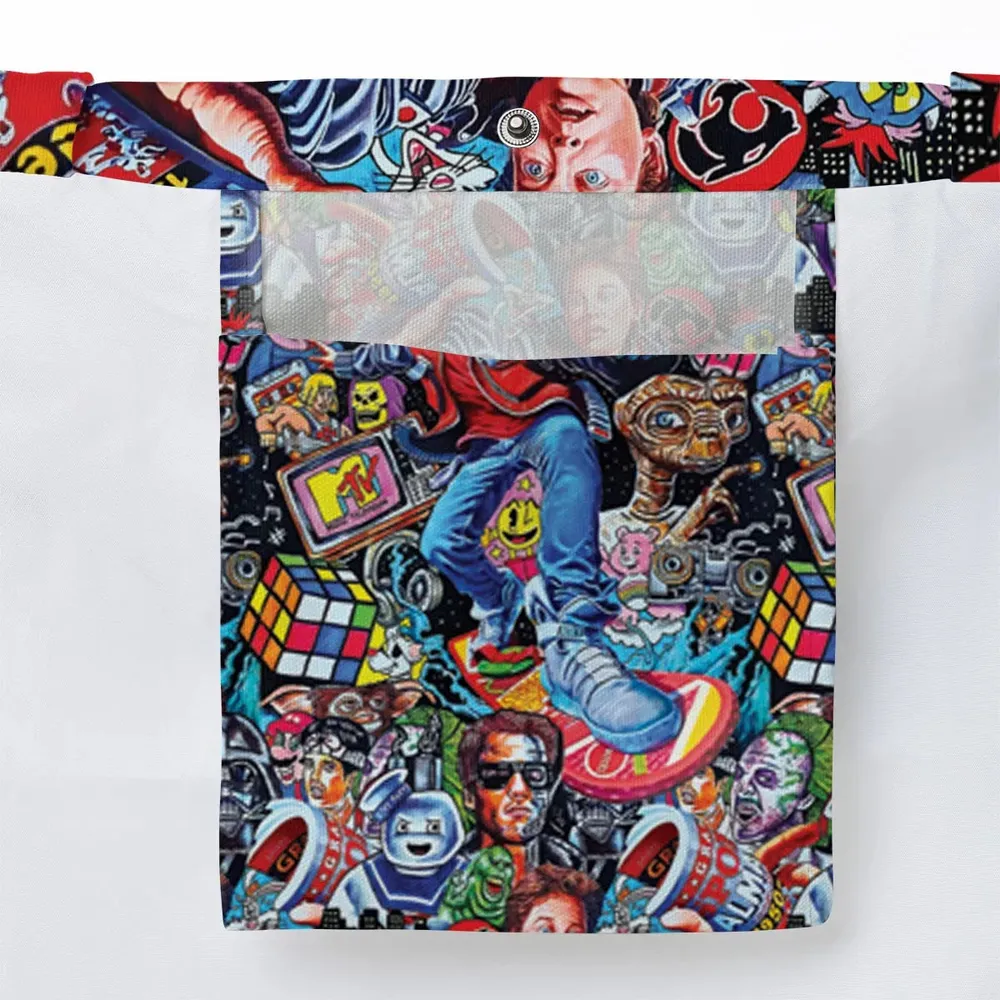 Back To The 80s Pop Culture 80s Movies Characters Large Tote Bag - 3