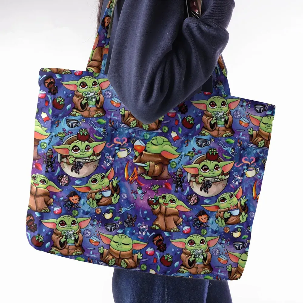 Baby Yoda In the Galaxy Large Tote Bag - 2