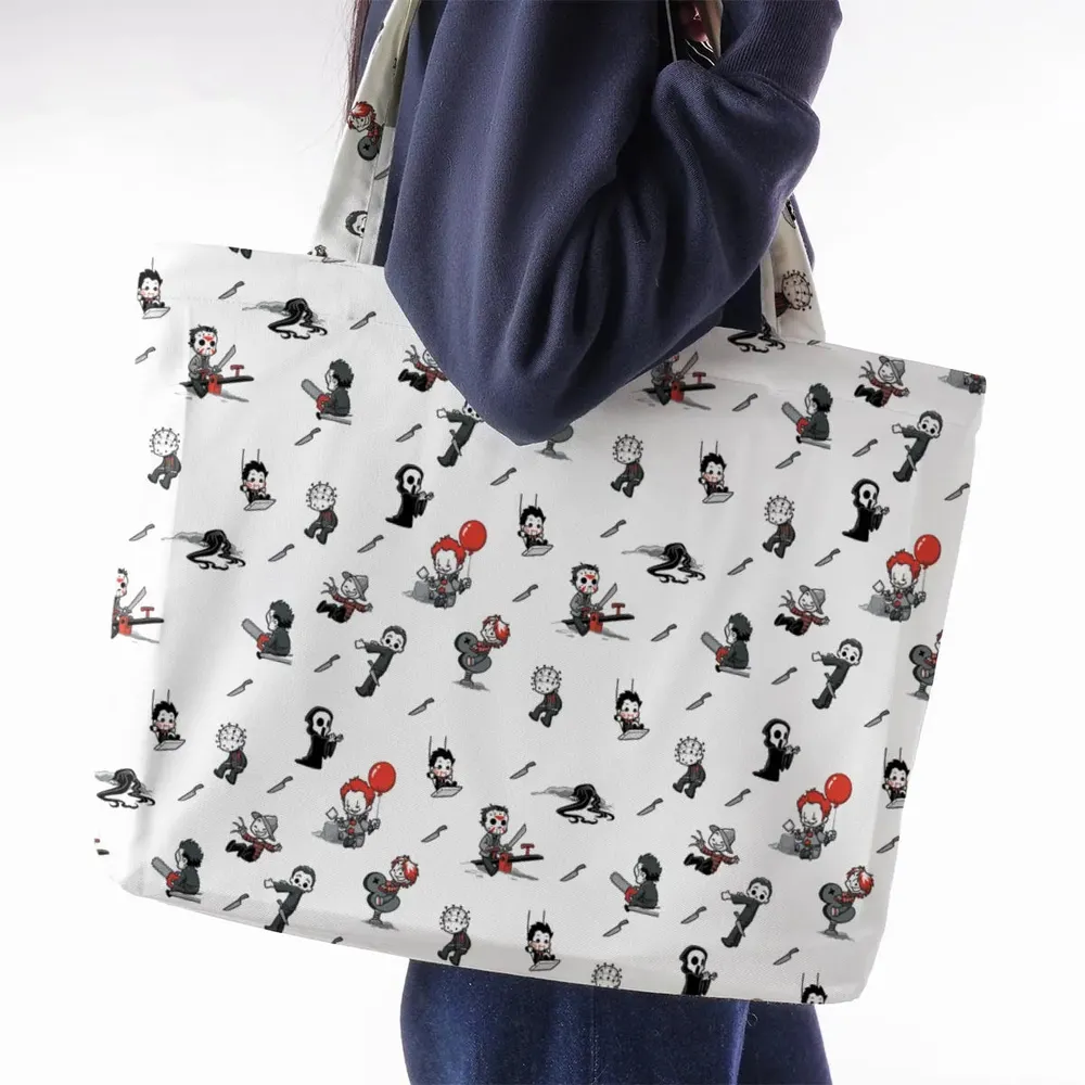 Baby Horror Characters Pattern Large Tote Bag - 2
