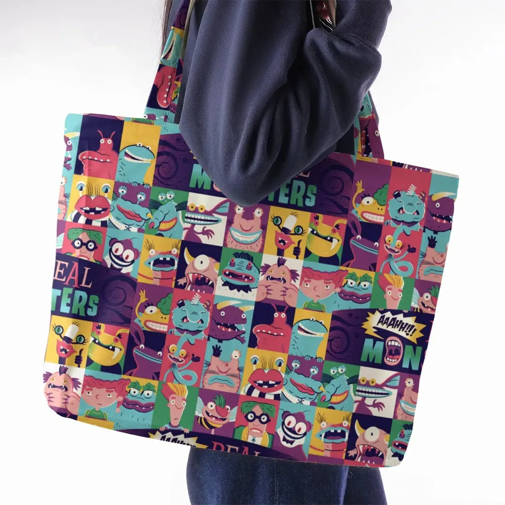 Aaahh!!! Real Monsters Characters Pattern Large Tote Bag - 2