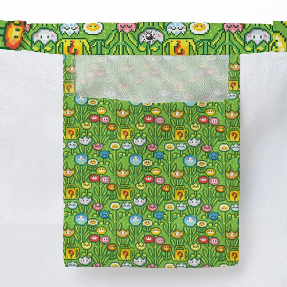 8bit Flower Garden Super Mario Pattern Large Tote Bag - 3