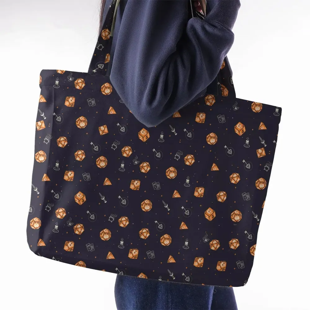 Halloween Dices Pattern Large Tote Bag - 2