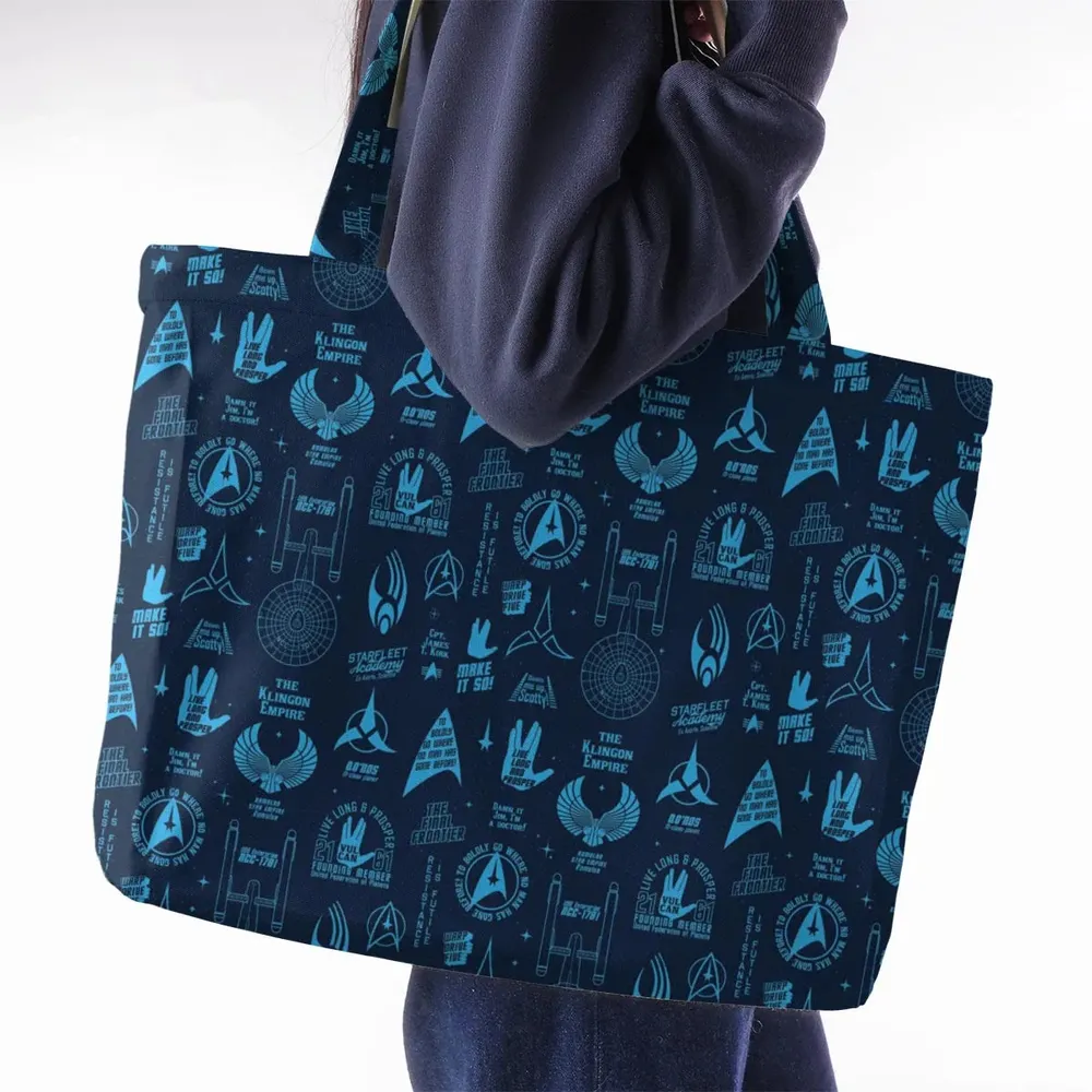 Trekkie Star Trek Pattern Large Tote Bag - 2