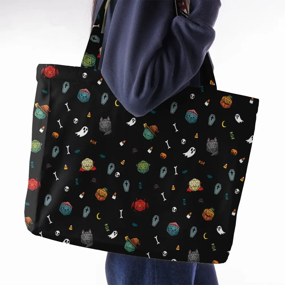 Halloween DND Dices Pattern Large Tote Bag - 2
