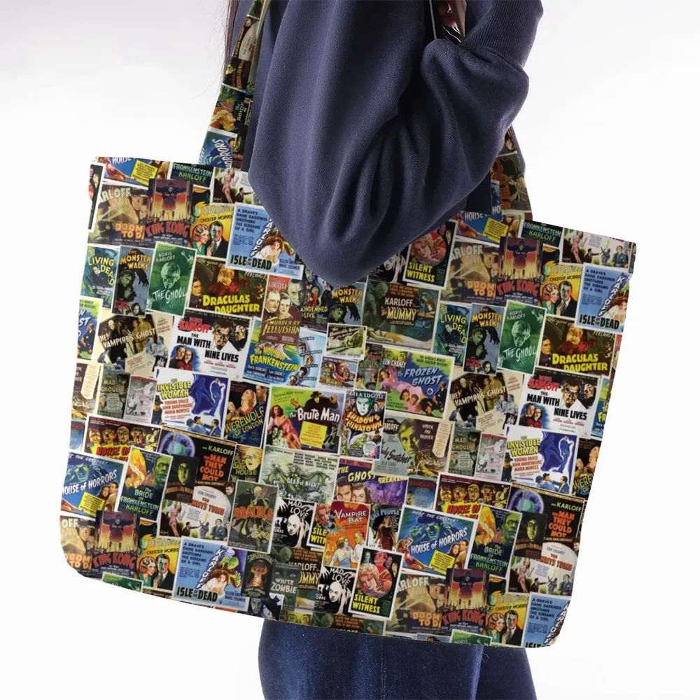 Vintage Horror Movies Large Tote Bag - 2