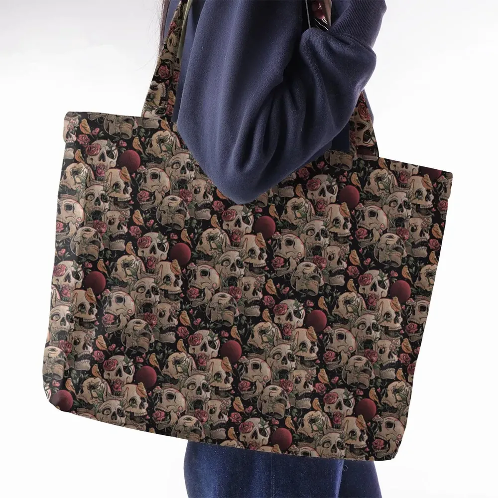 Life Grows Through Death Skull Large Tote Bag - 2