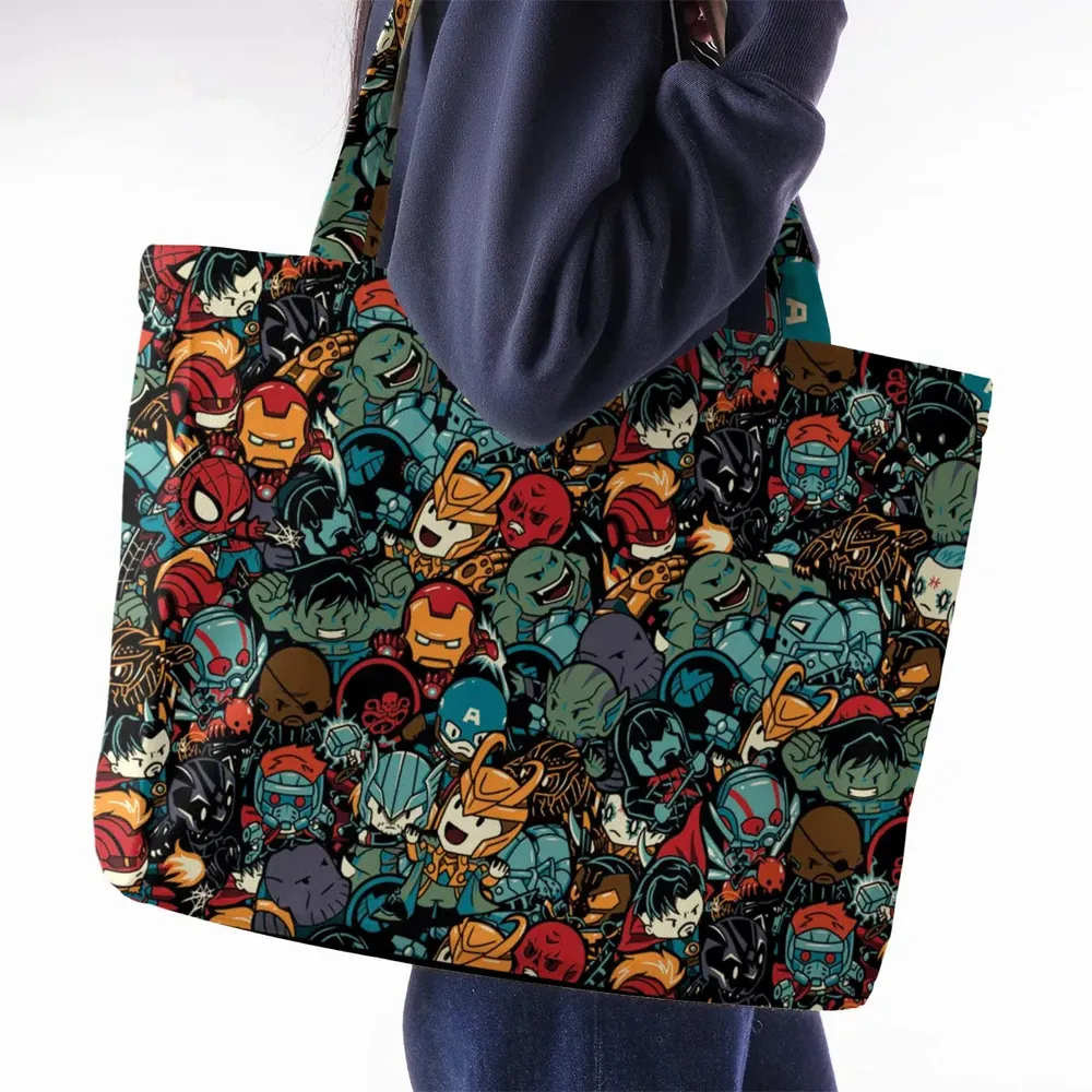 Marvelous Chibi Characters Pattern Large Tote Bag - 2