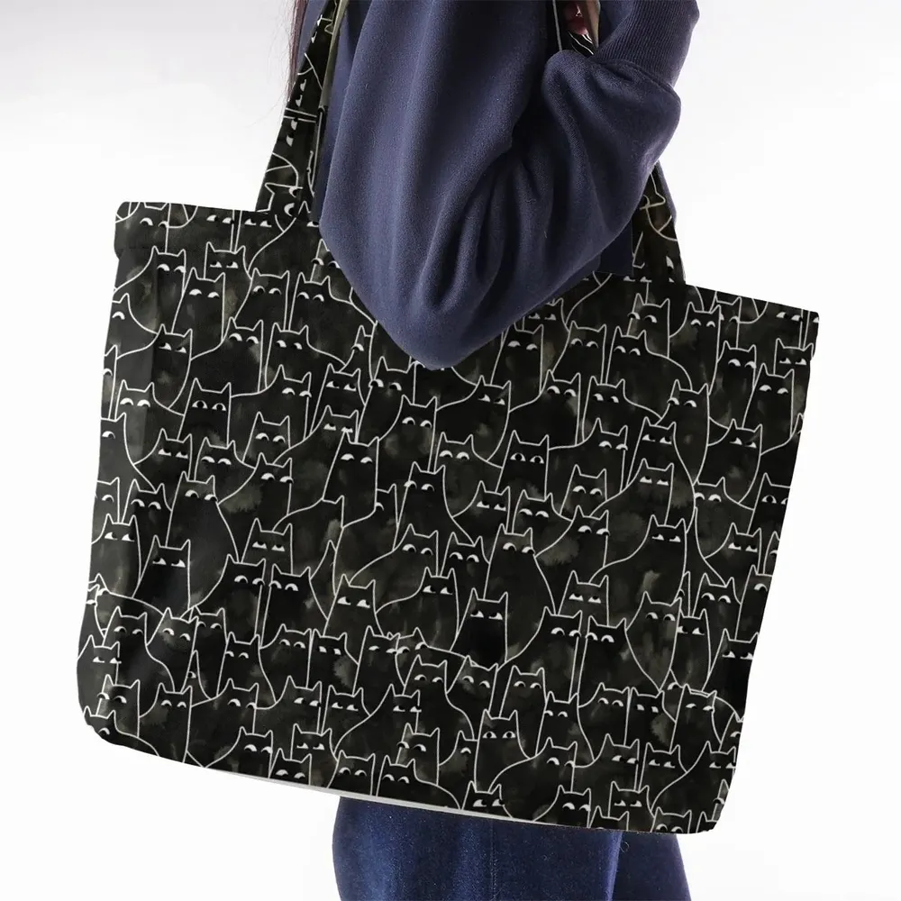 Suspicious Cats Funny Cat Large Tote Bag - 2