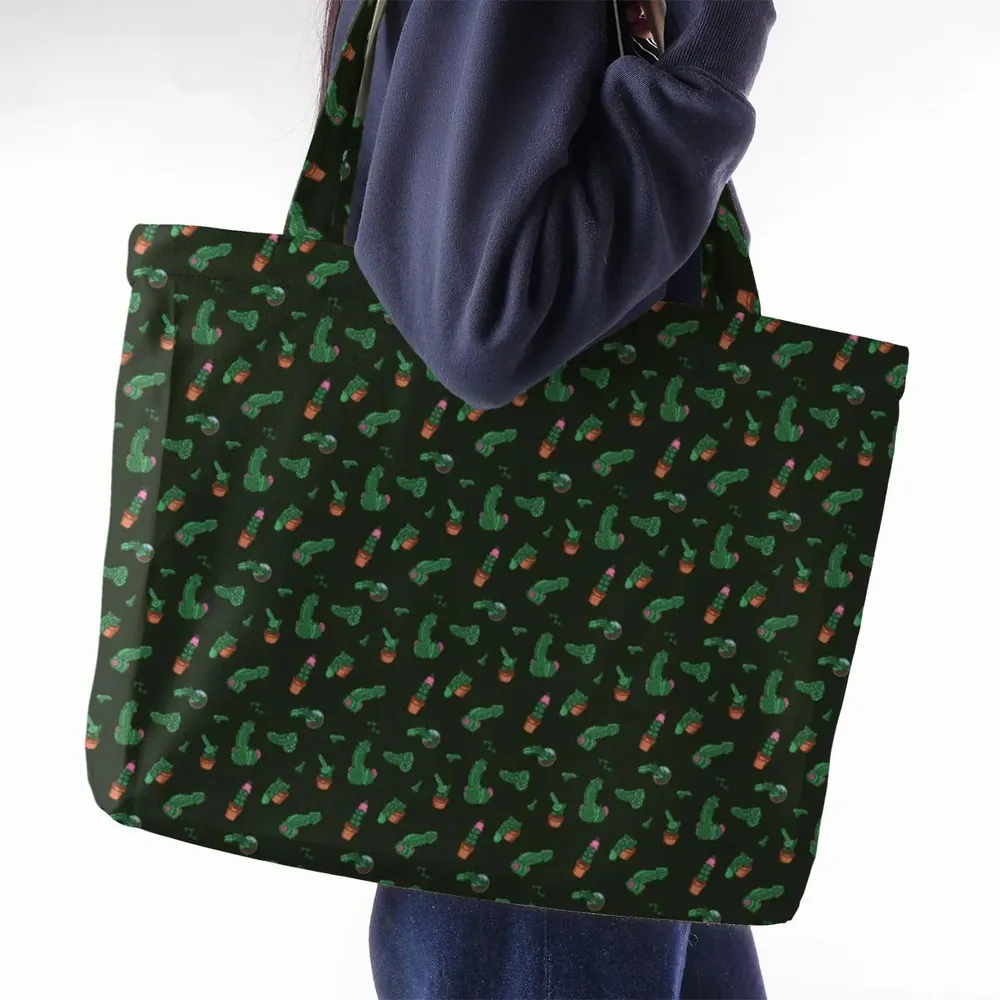 Funny Plants Pattern Large Tote Bag - 2