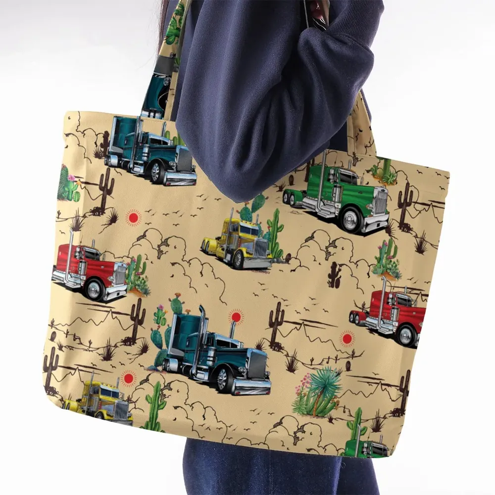 Peterbilt Semi Truck Pattern Large Tote Bag - 2