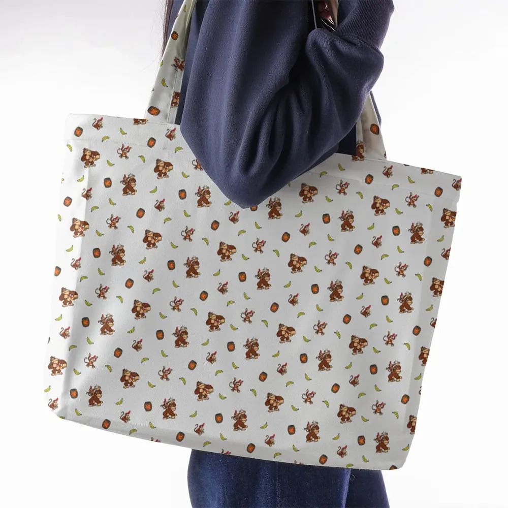 Nintendo Donkey Kong Characters Pattern Large Tote Bag - 2