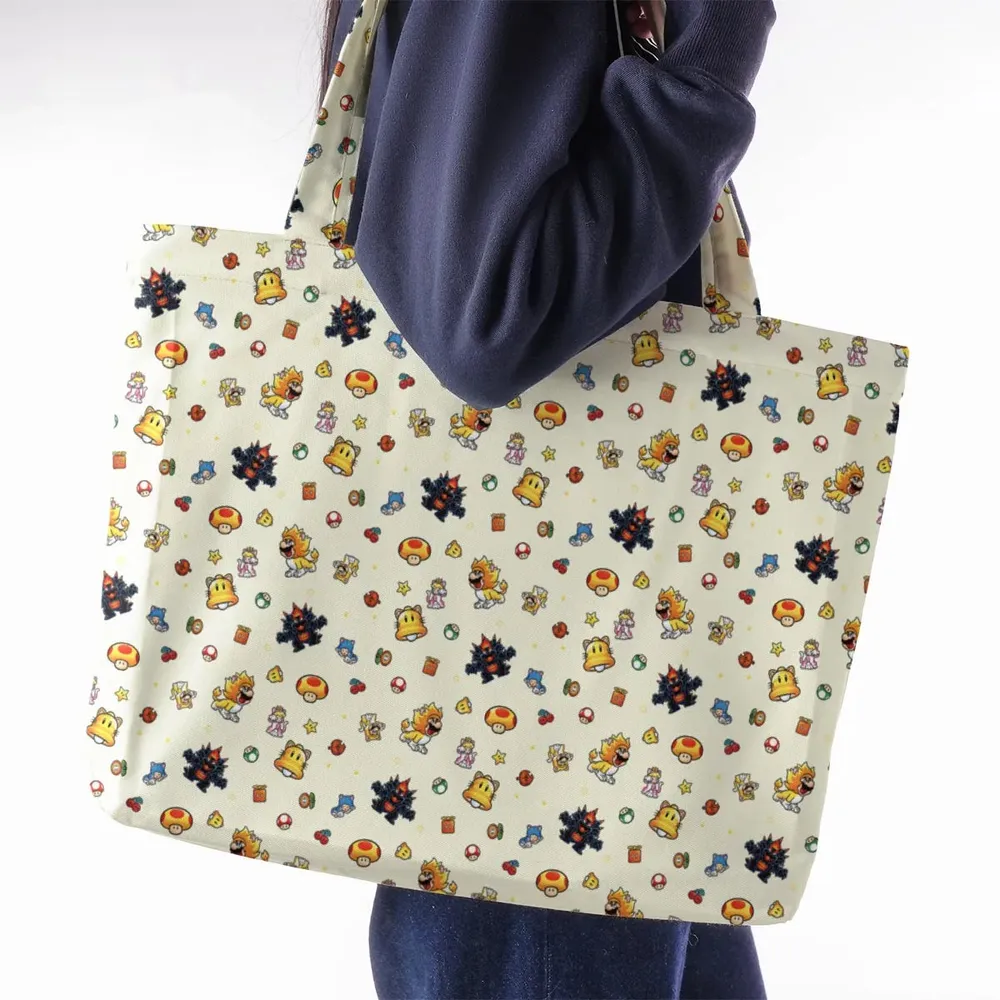 Super Mario Characters Pattern Large Tote Bag - 2
