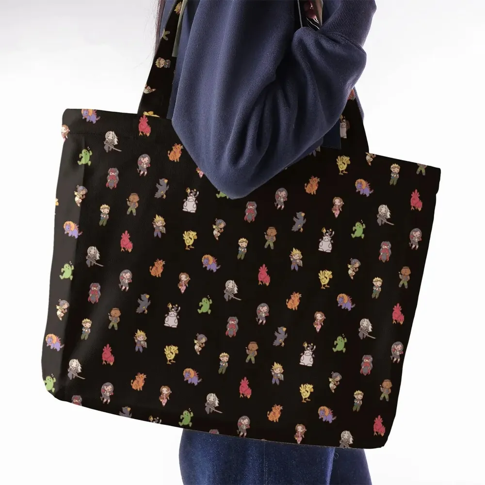 Final Fantasy Characters Pattern Large Tote Bag - 2