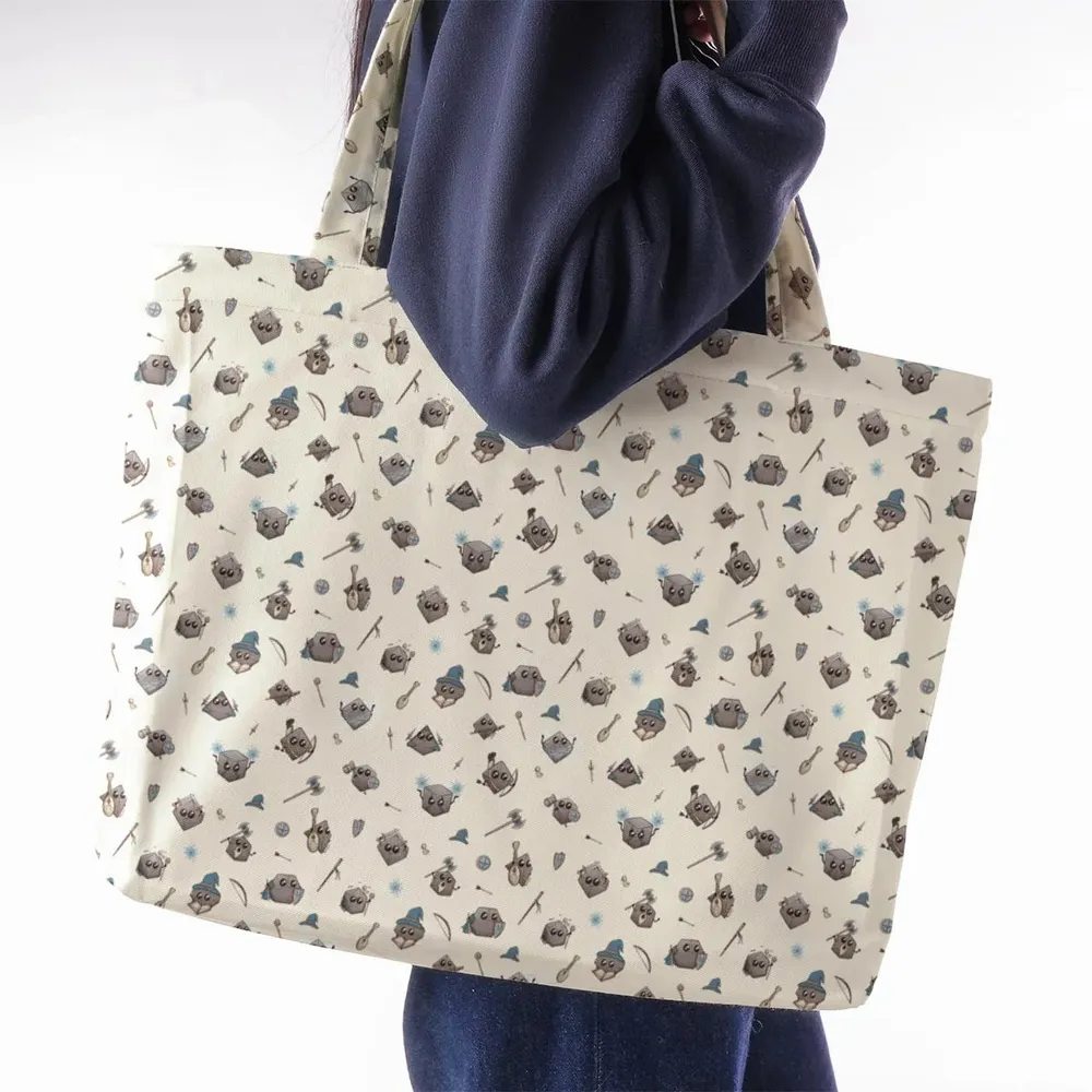 Kawaii Dices DnD Pattern Large Tote Bag - 2