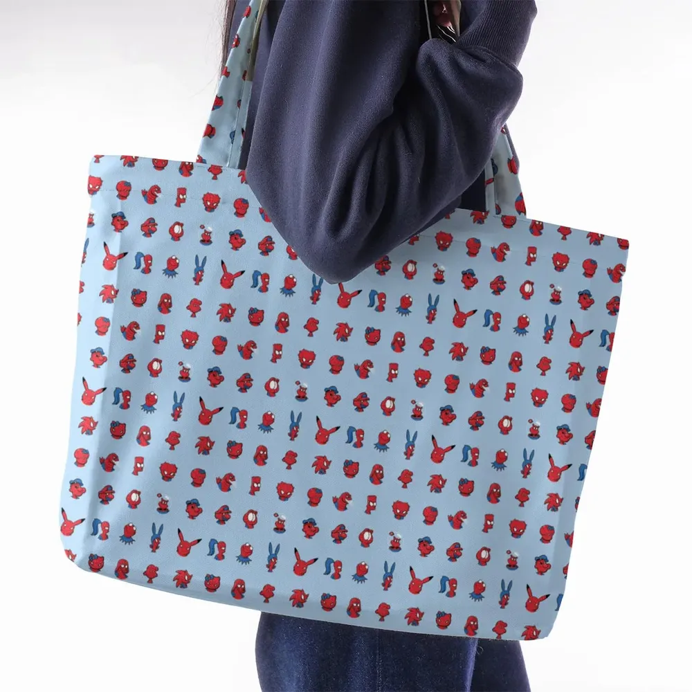 Funny Spider-Man Characters Pattern Large Tote Bag - 2