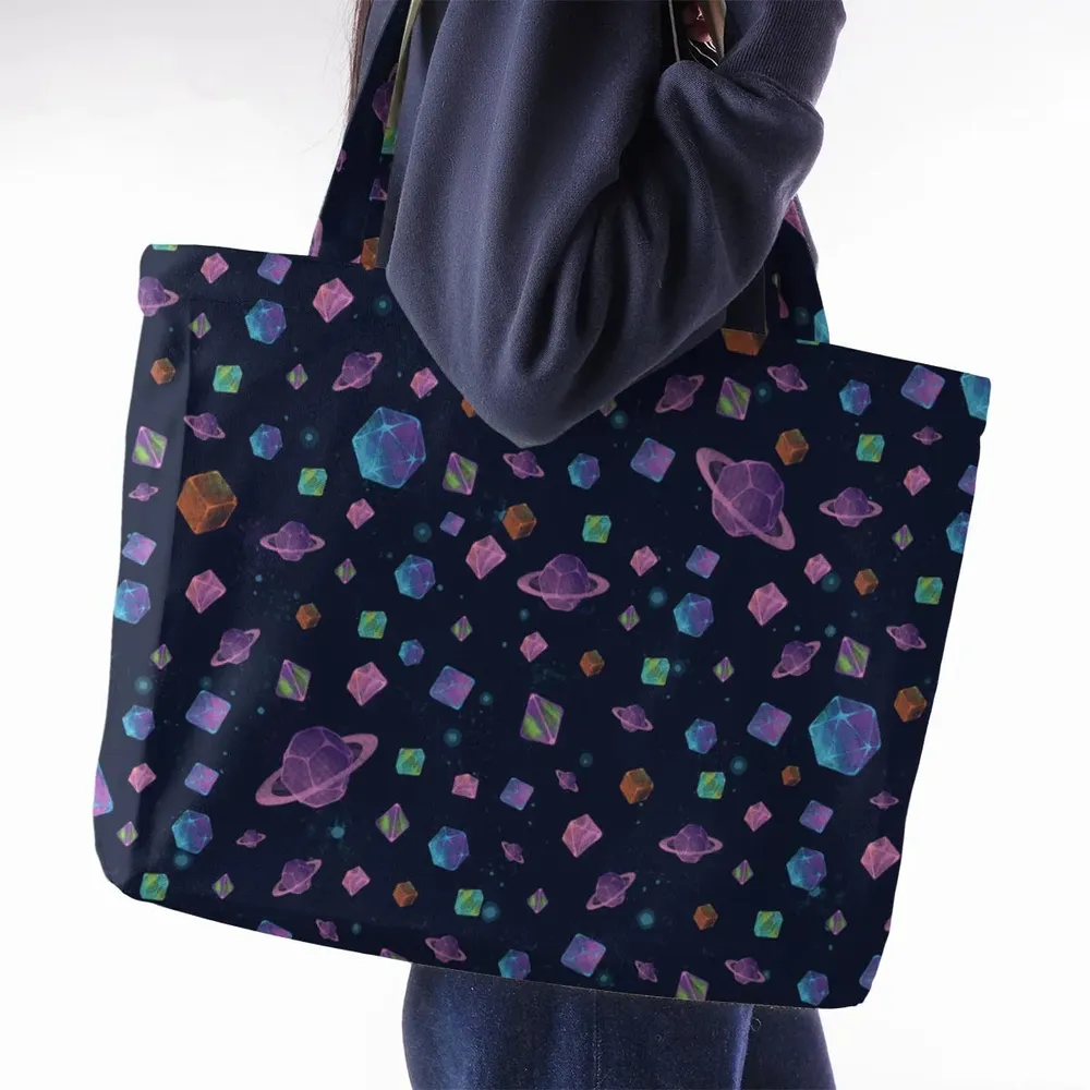 Galaxy Of Dices DnD Pattern Large Tote Bag - 2