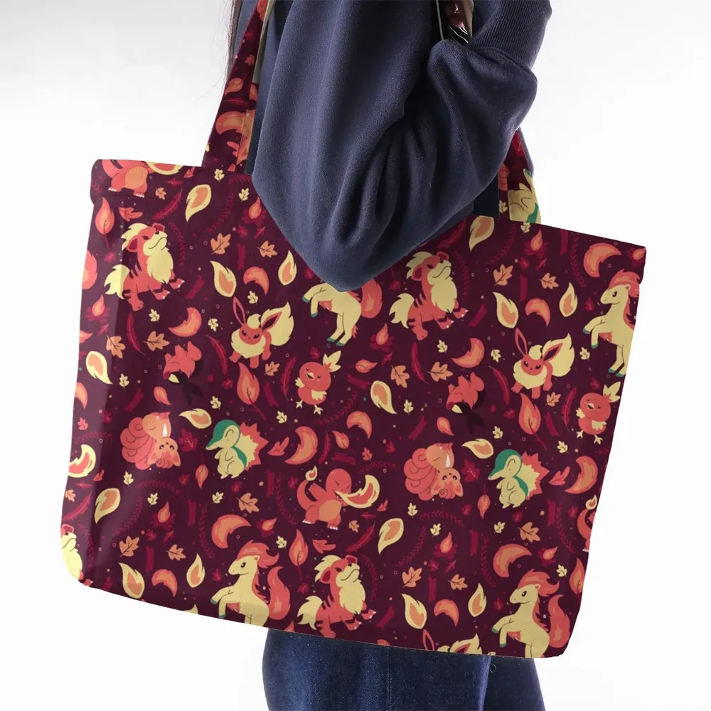 Fire Pokemon Pattern Large Tote Bag - 2